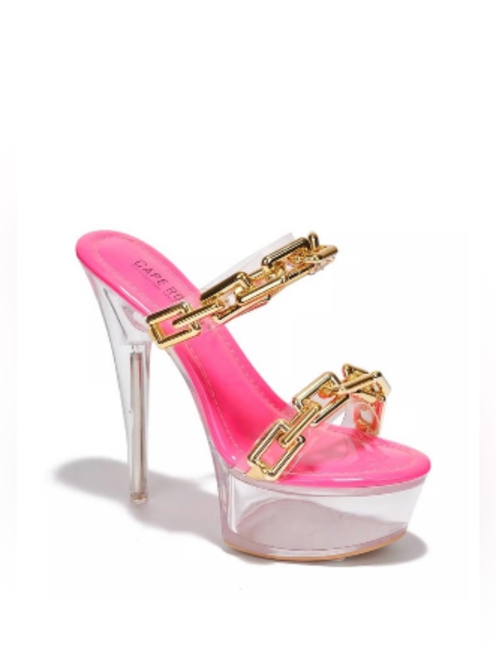 Cape Robbin NEON Hot Pink Platforms🔥 with Gold Chain Straps size 6